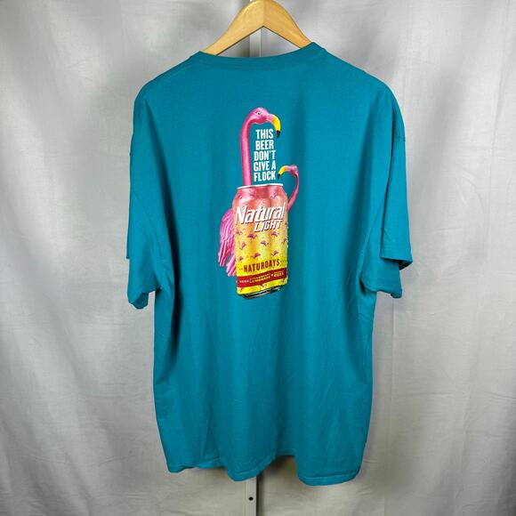 Natural Light Naterdays Flamingo Graphic Short Sleeve T-Shirt Men's XXL - Picture 4 of 5